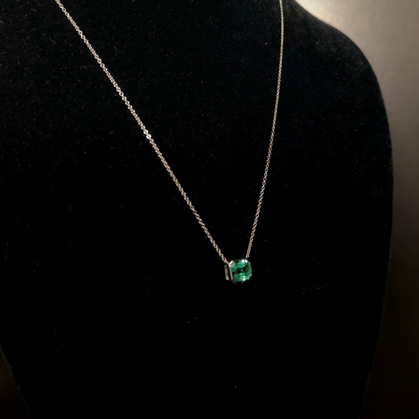 1.40 Carat Colombian Bezel Emerald Pendant - 14k Gold