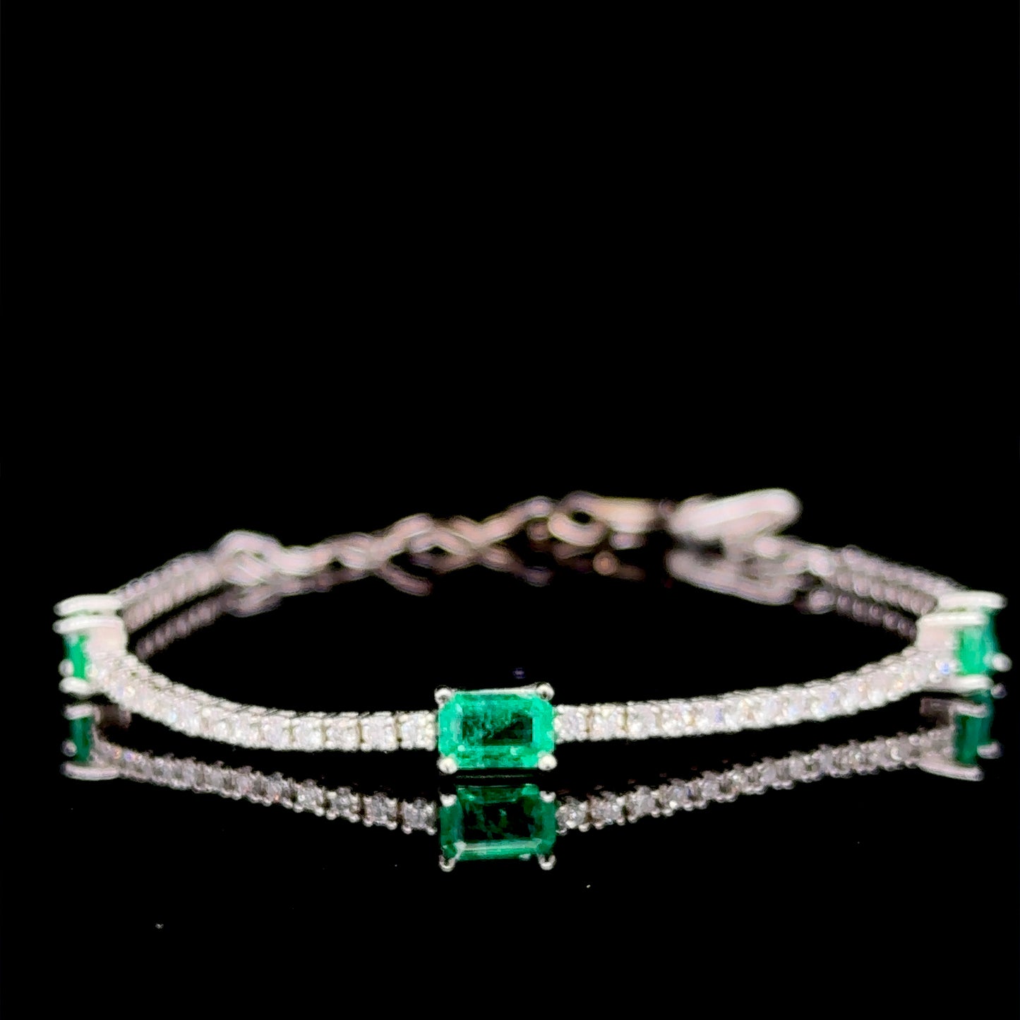 Emerald & Diamond Tennis Bracelet