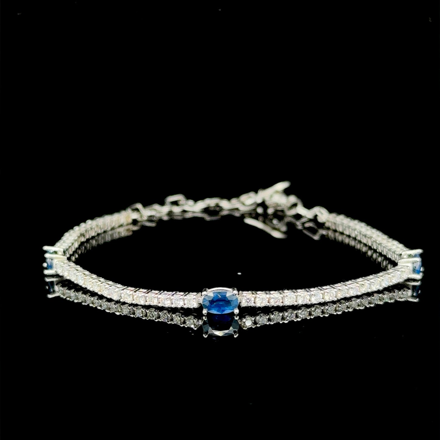 Sapphire & Diamond Tennis Bracelet