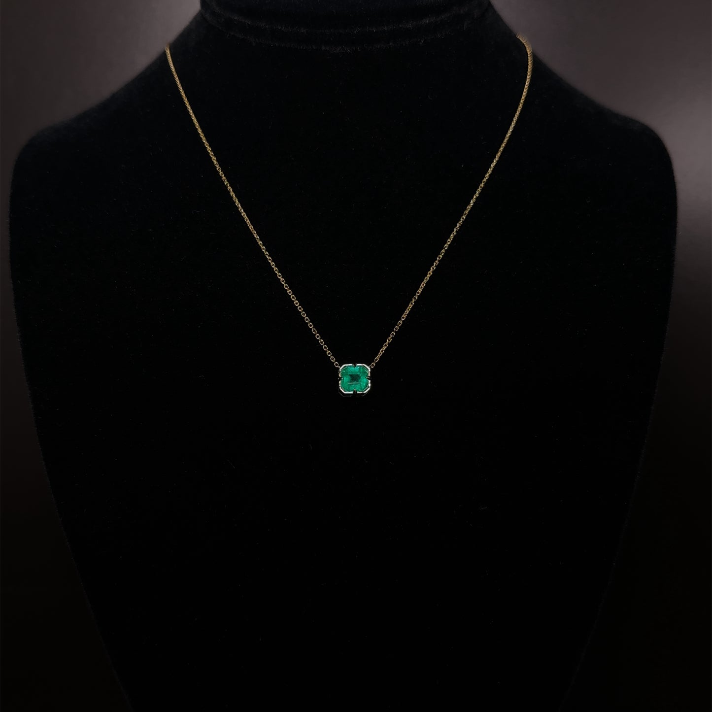 1.40 Carat Colombian Emerald Pendant - 14k Gold