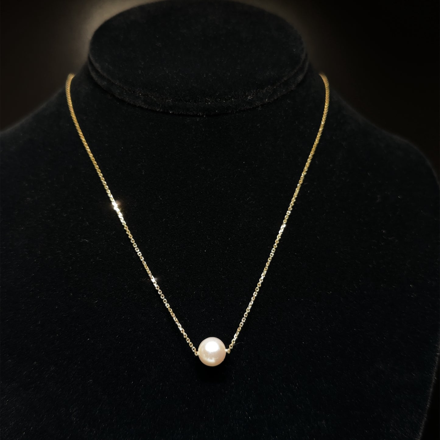 Single Pearl Pendant - 14k Gold
