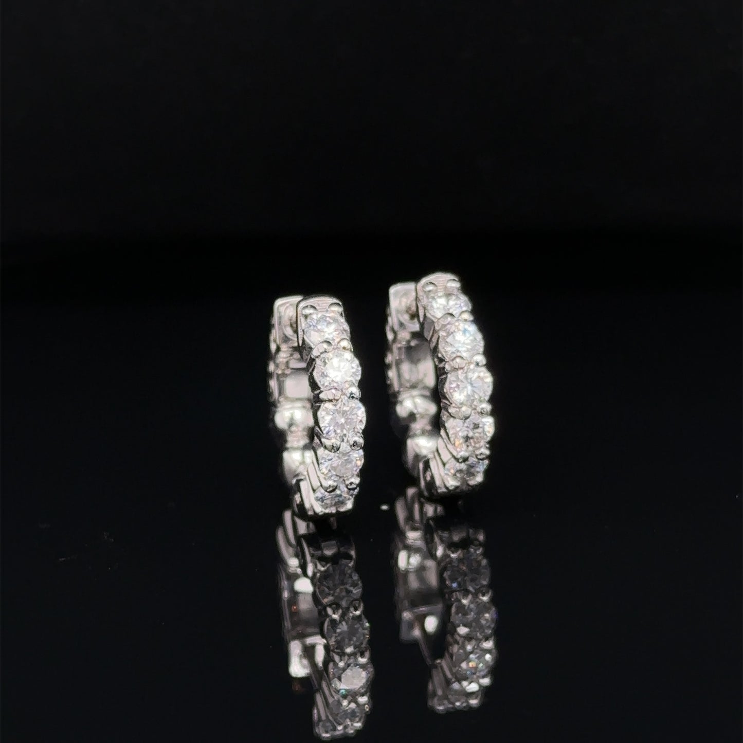 Diamond Mini Hoop Earrings - 14k Gold