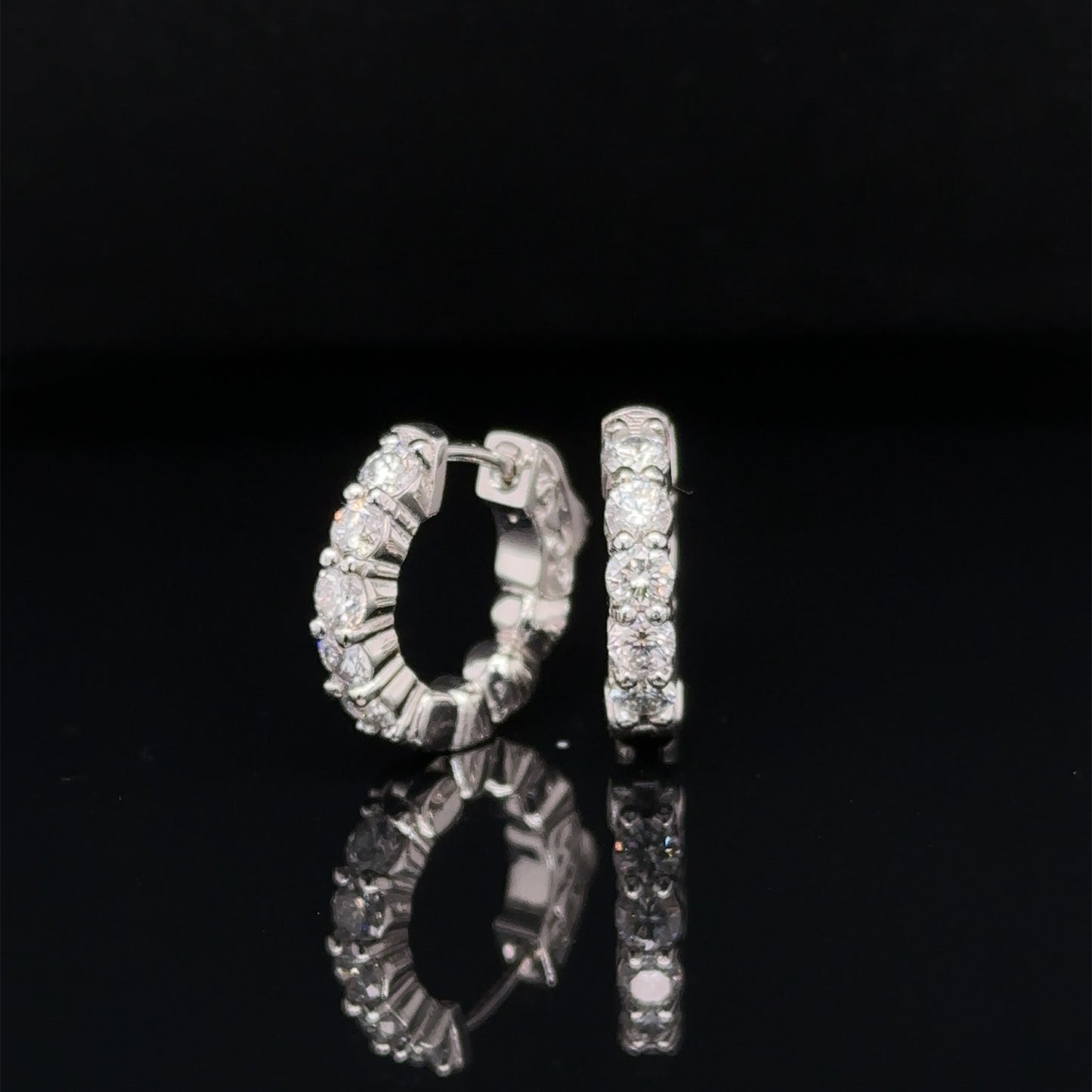 Diamond Mini Hoop Earrings - 14k Gold
