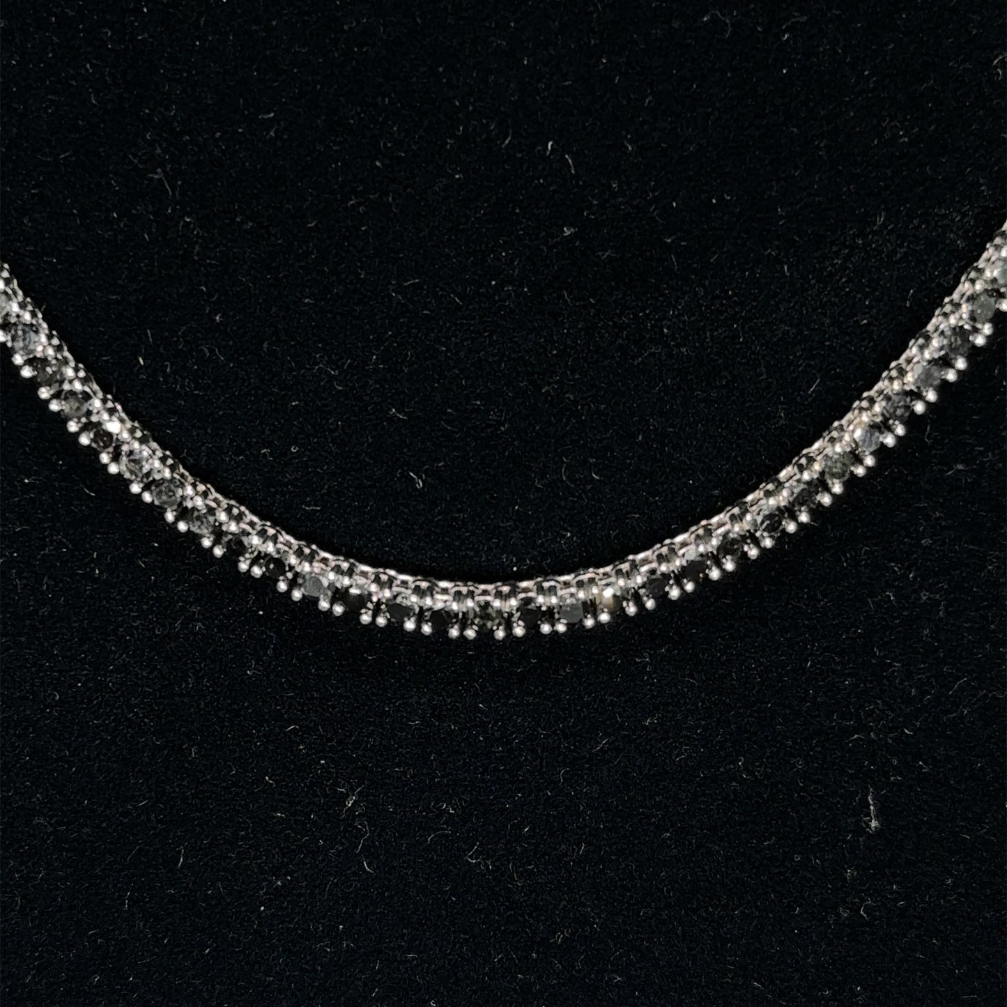 10.25 Carat Black Diamond Tennis Necklace