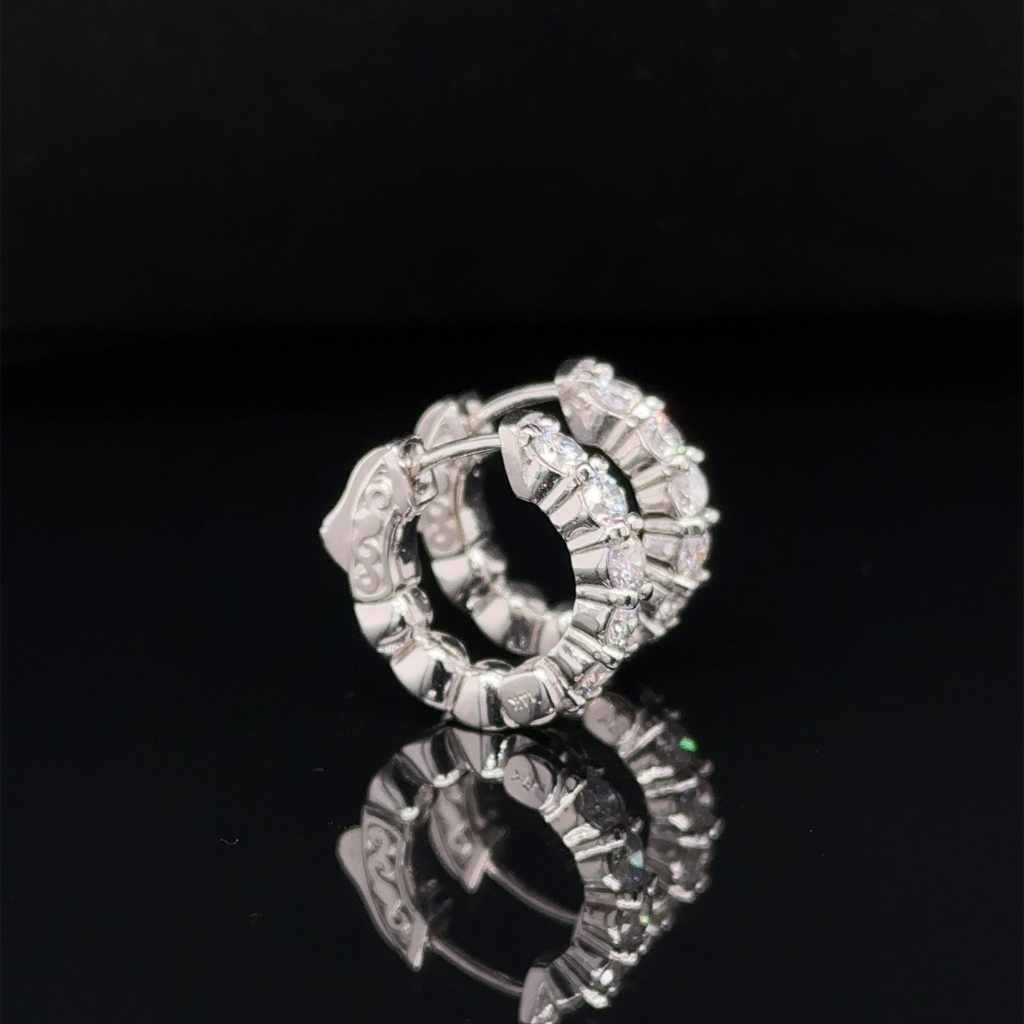 Diamond Mini Hoop Earrings - 14k Gold
