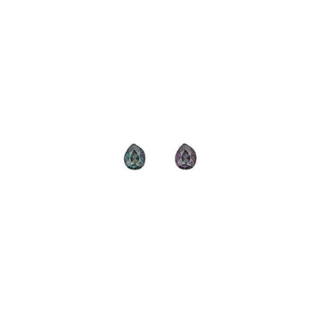 Pair of alexandrite gemstones, oval cut, blue-green to purple color shift