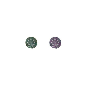Round alexandrite gemstone, blue-green to purple color-changing, loose stone