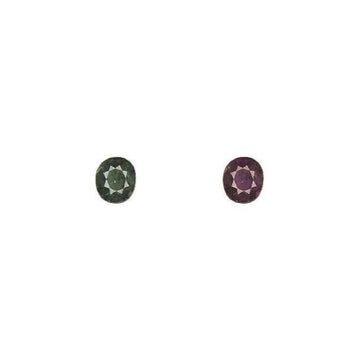 0.24-carat round alexandrite gemstones, dark green and purple