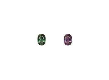 Oval alexandrite gemstone, 0.27 ct, green and purple color shift
