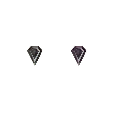 Faceted alexandrite gemstones, teardrop shapes in dark gray-green and purple