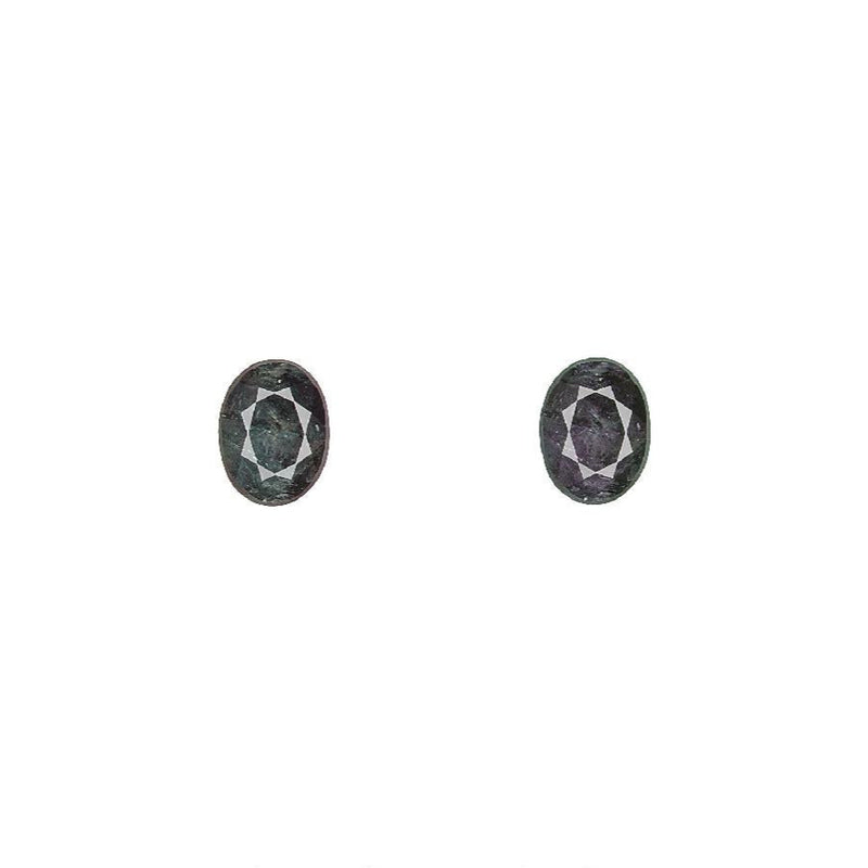 Oval dark alexandrite gemstone studs