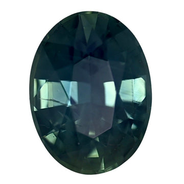 2.09-carat no-heat sapphire, oval cut with deep teal-blue facets