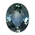 Oval teal sapphire gemstone, faceted cushion cut