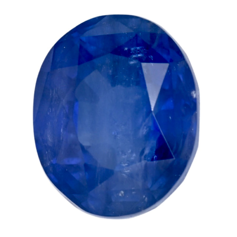 Blue sapphire oval gemstone with faceted cut