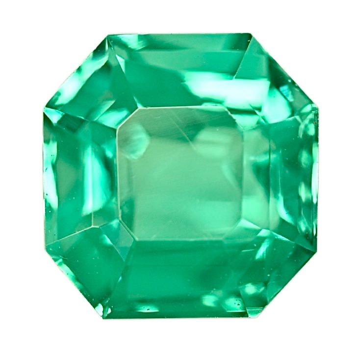 2.93-carat Colombian emerald gemstone, vivid green octagonal step cut