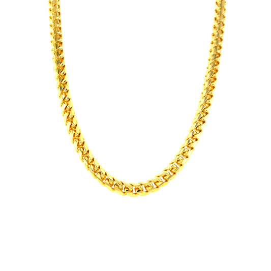 Solid 14k Gold Franco Chain Necklace - 3.8mm