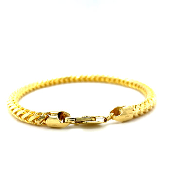14k yellow gold franco bracelet with box clasp, 4.5mm