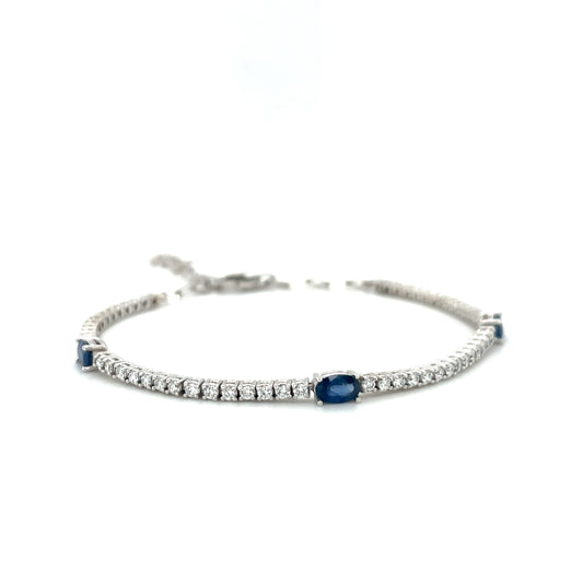 0.90 Carat Sapphire & Diamond Tennis Bracelet