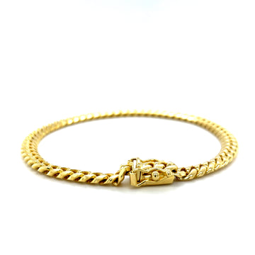 14k yellow gold Miami Cuban link bracelet with box clasp