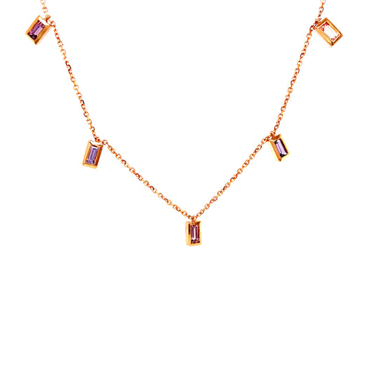 0.77 Carat Pink Sapphire Pendant - 14k Gold