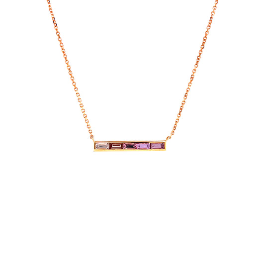 0.77 Carat Pink Sapphire Pendant - 14k Gold