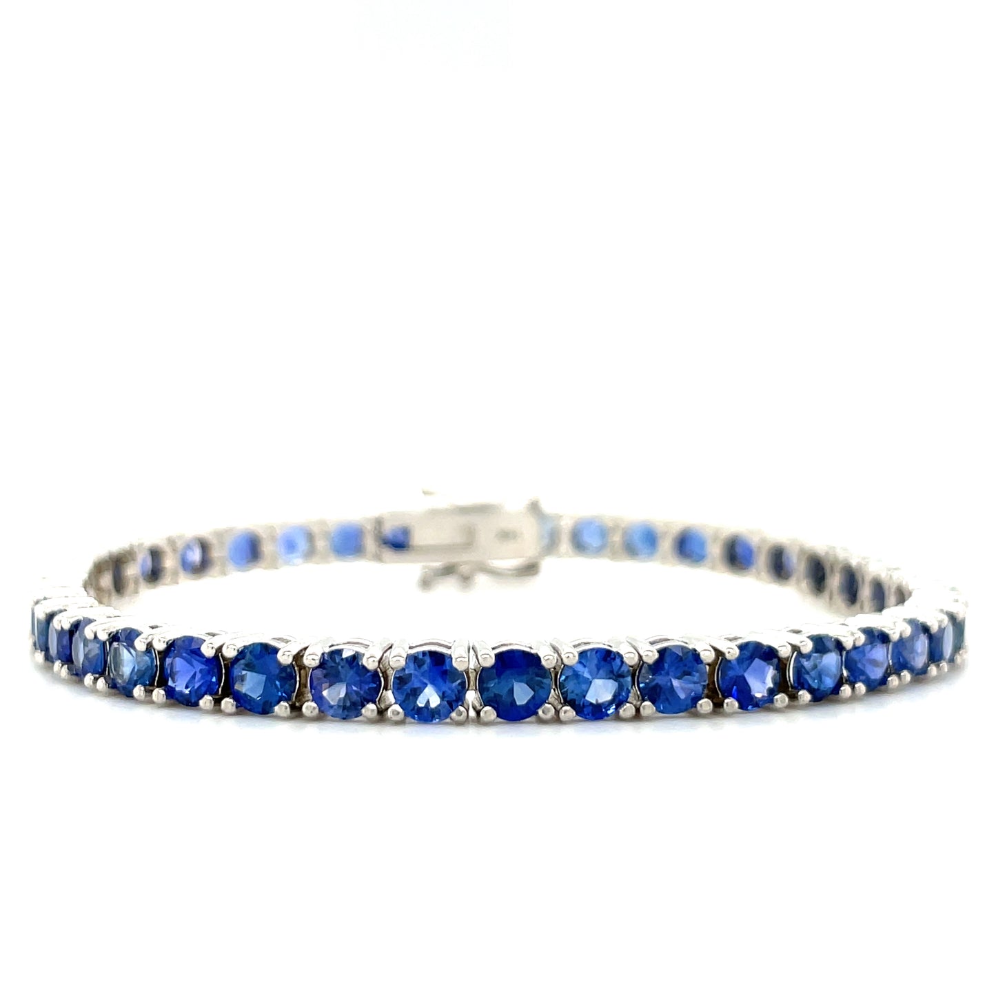 11.08 Carat Blue Sapphire Tennis Bracelet