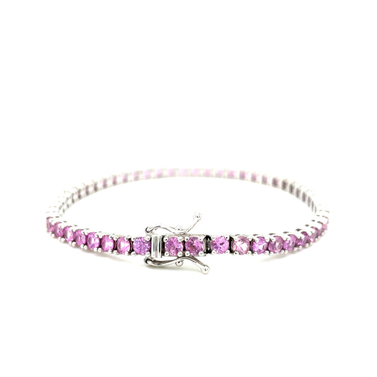 7 Carat Pink Sapphire Tennis Bracelet