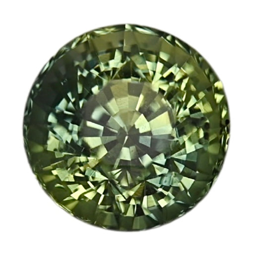 Oval-cut green sapphire gemstone with faceted sparkle