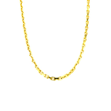 14k yellow gold chain necklace with small oval links
