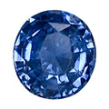 Round blue spinel gemstone with faceted surface