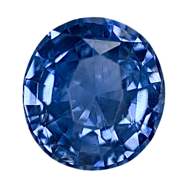 Round blue spinel gemstone with faceted surface
