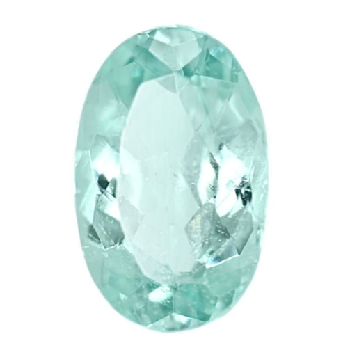 Oval Paraiba tourmaline gemstone with mint-green facets