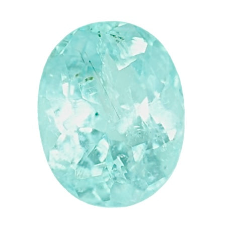 Oval turquoise-blue Paraiba tourmaline gemstone close-up