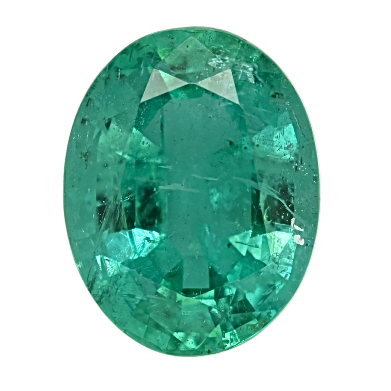 Oval emerald-cut green gemstone, 2.05 carat