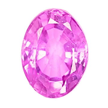 Oval pink sapphire gemstone, faceted