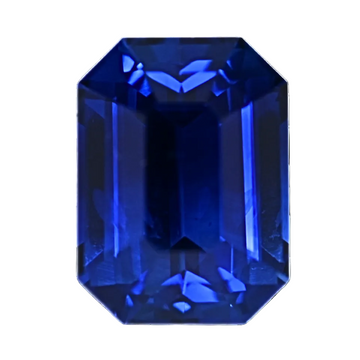 Octagon blue sapphire gemstone, emerald-cut style