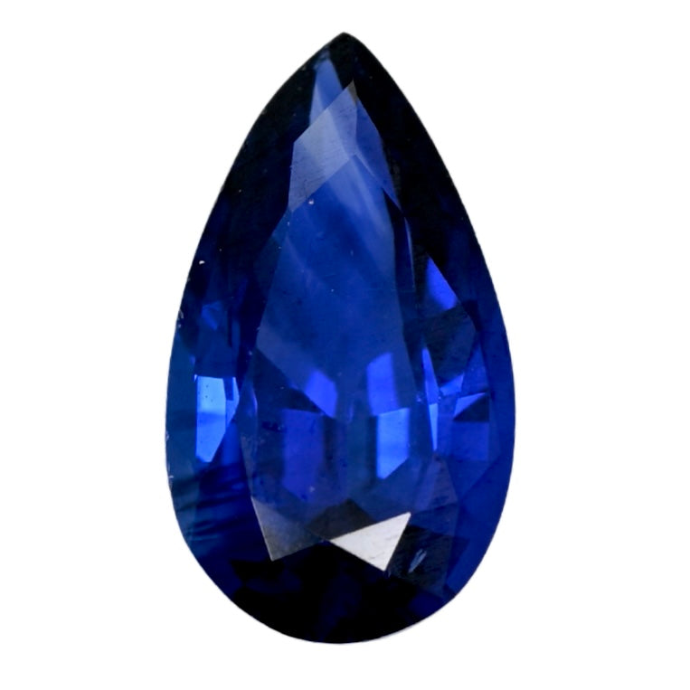 Pear-cut blue sapphire gemstone
