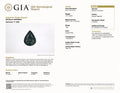 GIA Gemological Report document showing sapphire details