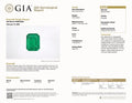 GIA Emerald Origin Report showing grading details and emerald photo
