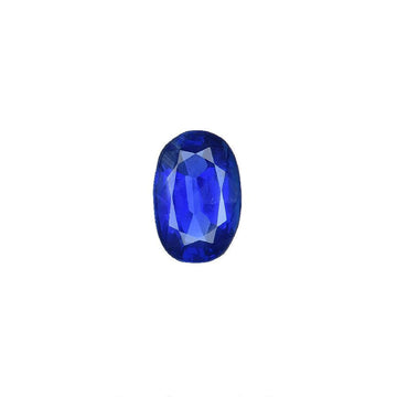 Oval blue sapphire gemstone, faceted and polished