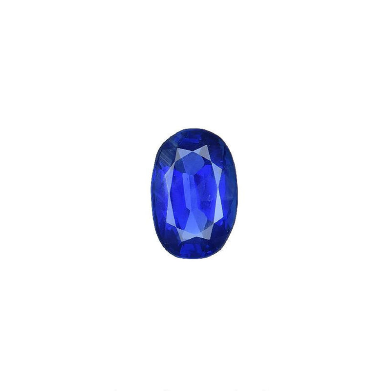 Oval blue sapphire gemstone, faceted and polished