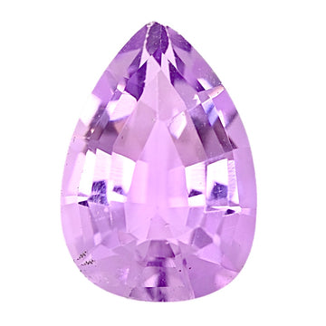 Amethyst teardrop gemstone with faceted purple crystal