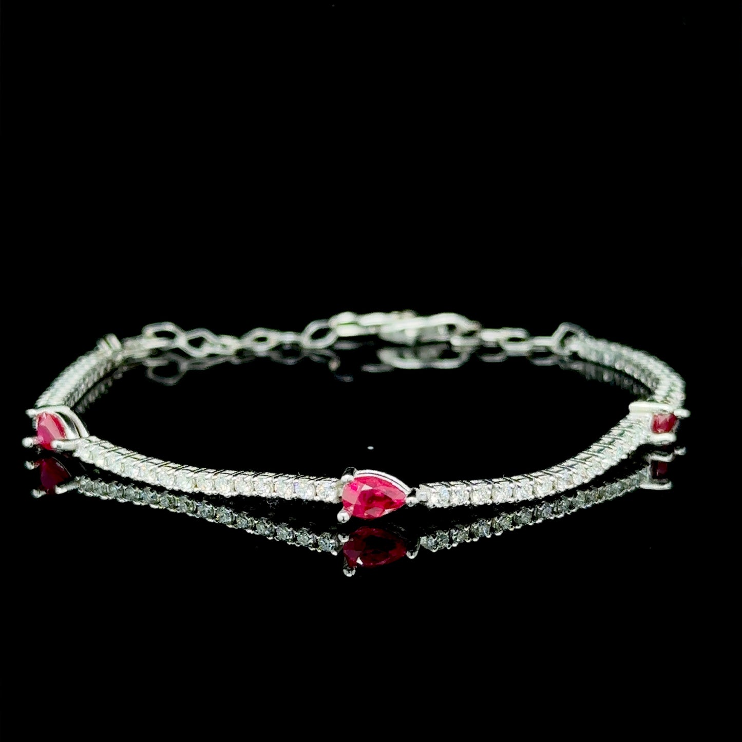 0.90 Carat Ruby & Diamond Tennis Bracelet
