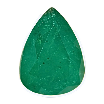 1.00-carat Zambian emerald pear-cut gemstone, green
