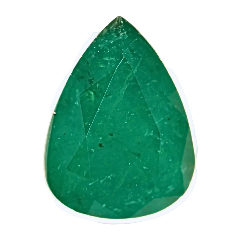 1.00-carat Zambian emerald pear-cut gemstone, green