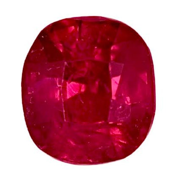 0.71 ct ruby gemstone, cushion cut, deep pink-red, no-heat
