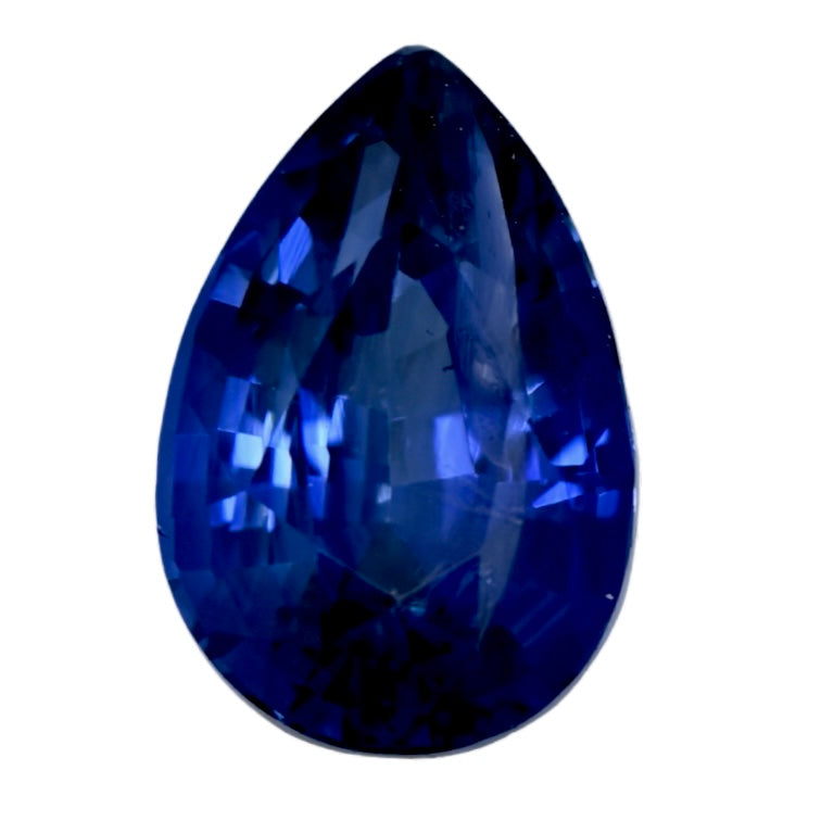CSL pear-cut blue sapphire gemstone, unheated, 2.23 ct