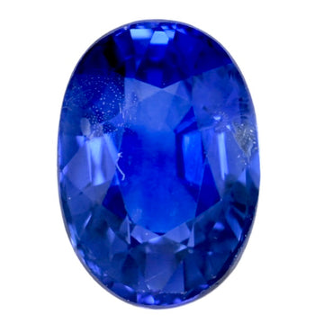 Oval-cut blue sapphire gemstone, faceted center stone