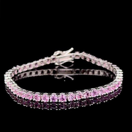 7 Carat Pink Sapphire Tennis Bracelet