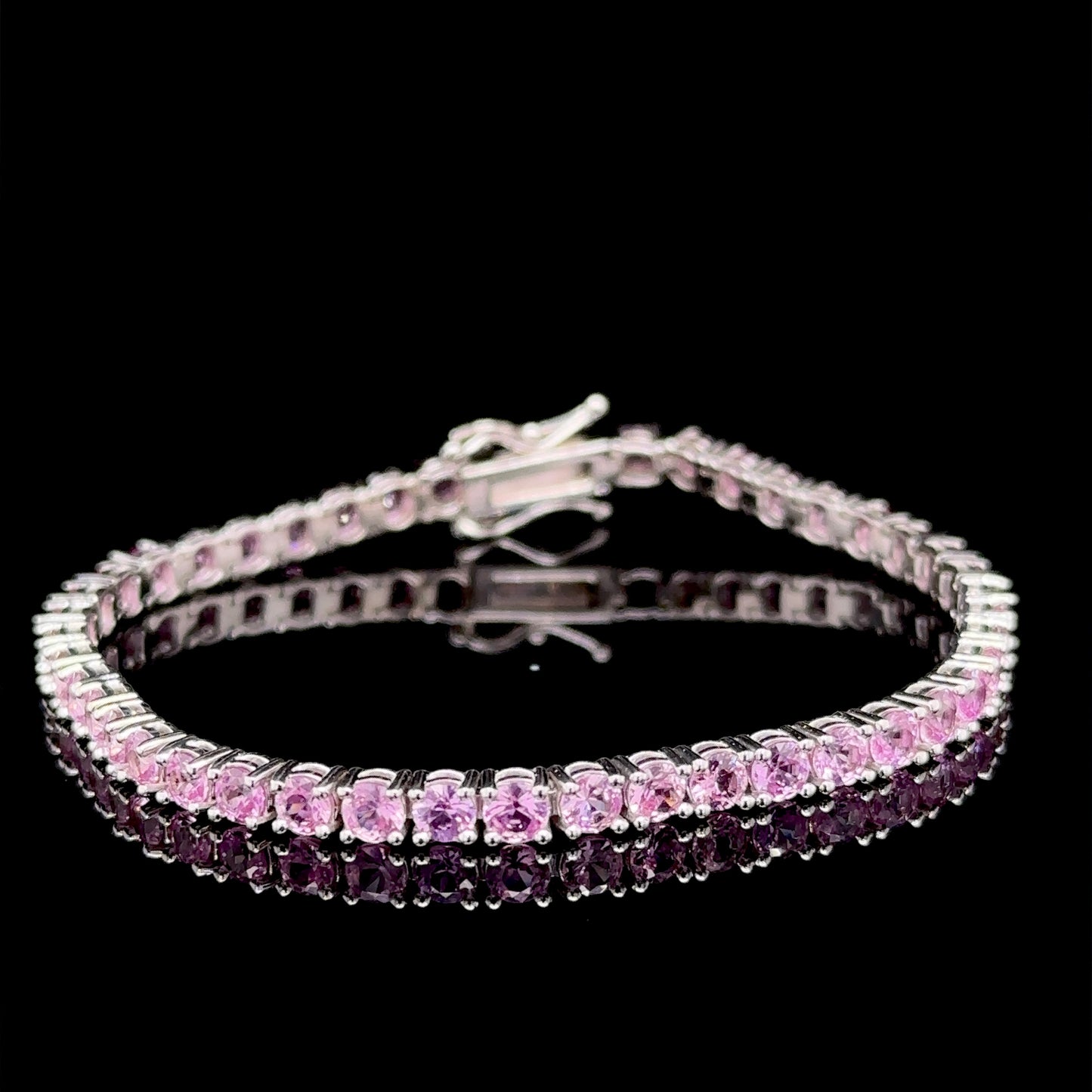 7.00 Carat Pink Sapphire Tennis Bracelet